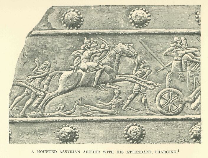 010.jpg a Mounted Assyrian Archer With Attendant 
